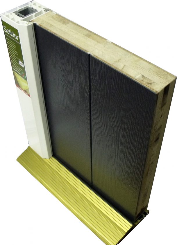 Rather than being foam-filled, a Solidor composite door has a 48mm solid hardwood core